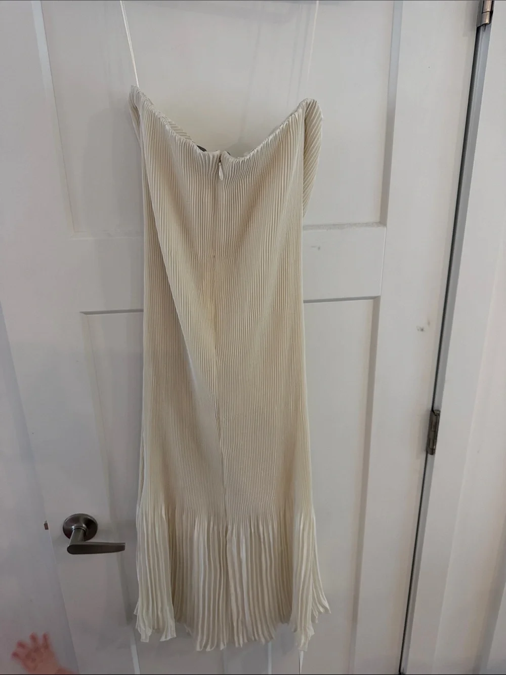 Abercrombie & Fitch Cream Pleated Slip Dress